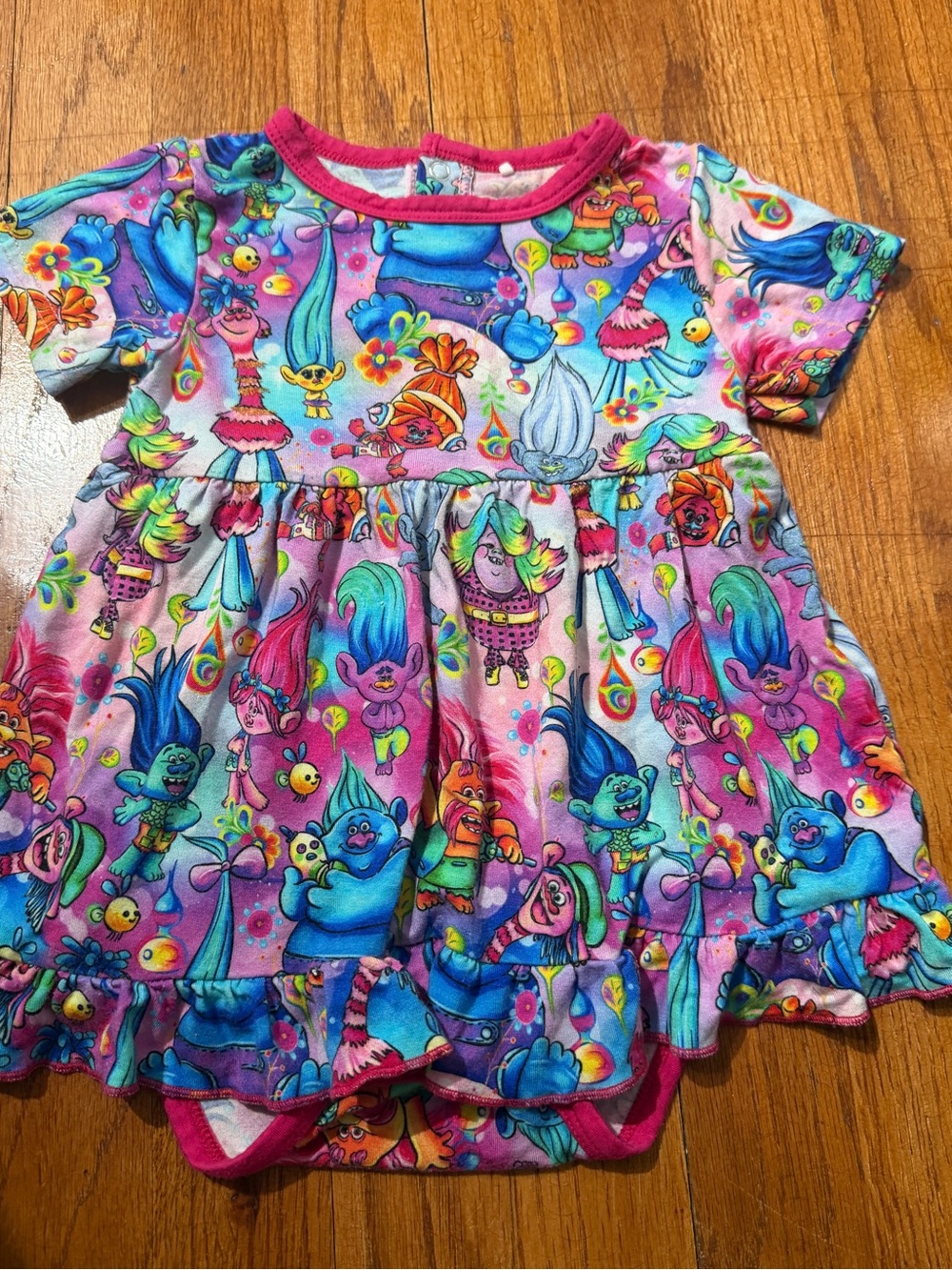 Showstoppers Trolls Bamboo Twirl Bodysuit Bubble Dress 18-24M Colorful Outfit